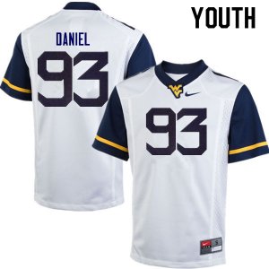 Youth West Virginia Mountaineers NCAA #93 Matt Daniel White Authentic Nike Stitched College Football Jersey EH15O72AE